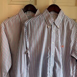 Two Men’s Brooks Brothers Striped Button-Down Shirts — Regent Fit, Sz M